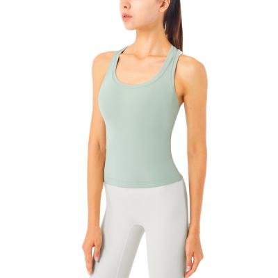 China Breathable Women Yoga Sports Top Fitness Crop Top Style Vest Solid Solid Running Gym Clothing for sale