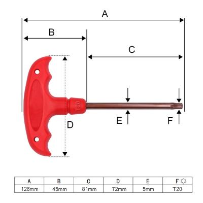 China 126*72mm Goto High Quality DIY Tools T Shape Torx Key Torx Key for sale