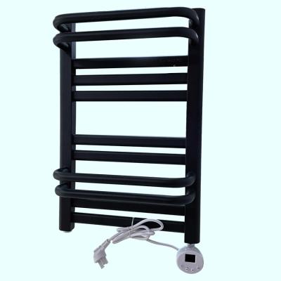 China Wall Mounted Heater Modern Black Heating Carbon Steel Electric Towel Rack for sale