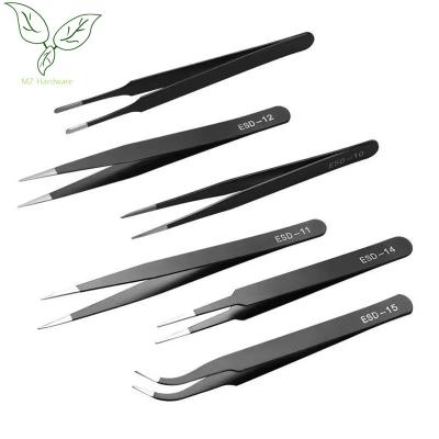 중국 High quality anti static Tweeters Custom stainless steel eyelash Tweezers Factory wholesale anti static tweezers 판매용