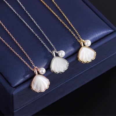 China Custom Tasty Pendant 2021 Fashion Charm Women Choker Necklace Eco-Friendly 999 Shell Initial Jewelry Bisuteria Sterling Silver Choker Necklace for sale