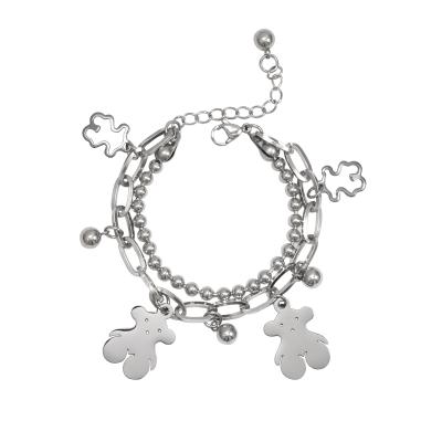 China Hiphop charm for luxury stainless steel jewelry bracelet ladies chain initial bracelet and bangles accessories bracelet for men and women for sale