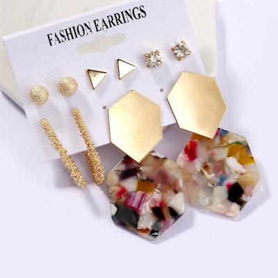 China Ethnic Korean gold plated statement circle channel designer tassel fashion earings set popular brands for women earrings set jewelry 2021 for sale