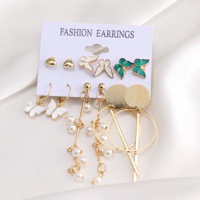 China Ethnic Korean gold plated statement circle channel designer tassel fashion earings set popular brands for women earrings set jewelry 2021 for sale