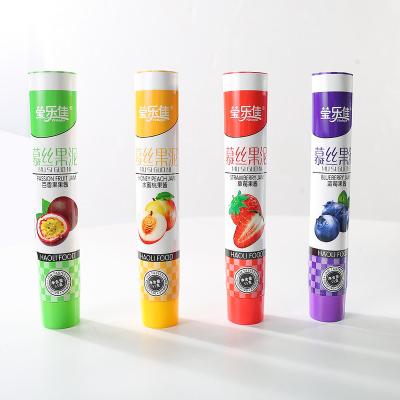 China Recyclable Material Chocolate Jam Food Pipe Offset Printing Round Packaging Tube for sale