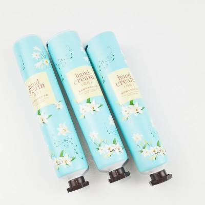 China Hand Cream Tubes 50ml 100ml Recyclable Material Cosmetic White Plastic Tube Packaging Squeeze Tube With Silvery for sale