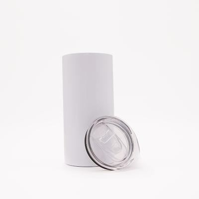 China Viable Wholesale Bright White Lean Straight Tumbler With Lid Straw White 15oz Stainless Steel Sublimation for sale