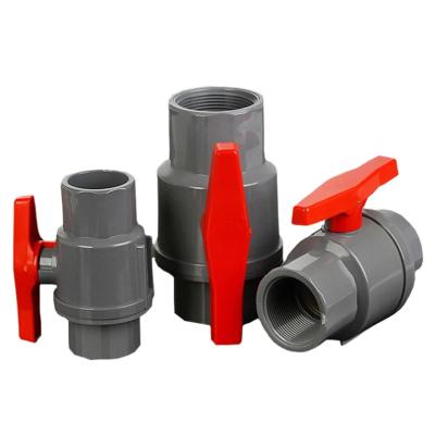 China General Upvc Chemical Plastic PVC Gray Color Single Union 2 Inch For Industry Double 4 Way Ball Valve for sale