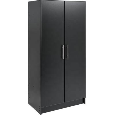 China 2021 Hot Sale Adjustable (Height)Wood Black Chipboard Wardrobe Cabinet Bedroom Living Room Furniture for sale