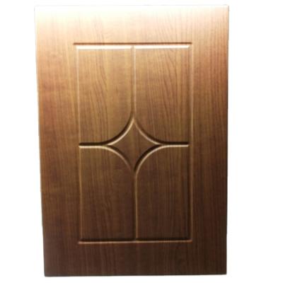 China Modern Customized PVC Film MDF Plywood Chipboard Thermo Forming Kitchen Cabinet Door for sale