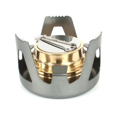 China Mini Alcohol Stove Burner Ultralight Manual Portable Outdoor Brass Camping Cooking Stove Backpacking Tourist Burner for sale