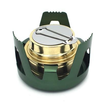 China Outdoor Induction Cooker Camping Backpacking Tourist Burner Mini Alcohol Stove Burner Ultralight Portable Brass Cooking Stove for sale