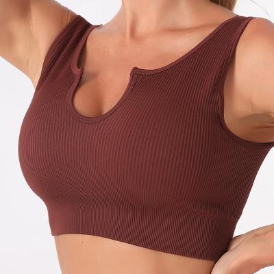 China High Elastic Seamless Breathable Sexy Workout Tank Top Yoga Gym Sports Bra For Women for sale