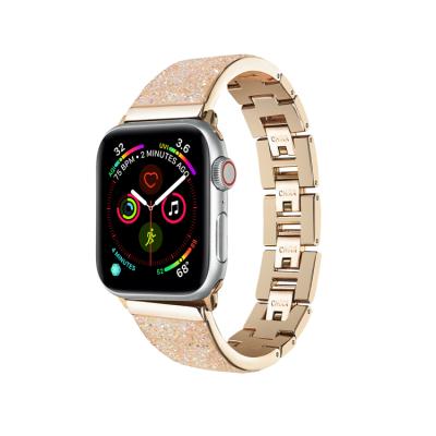 China New Design Fashion and Stylish Style Elegant Stainless Steel Crystal Strap For Apple Watch 6 5 4 3 2 Band 1 Women Girl Strap 42mm 44mm for sale