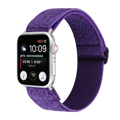 China Designed for daily wearing and sports activity in common adjustable stretch elastic woven loop nylon band for apple watch strap 44mm 40mm 42mm 38mm for sale