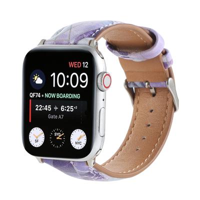 China With Fashion New Pattern Marble And Ethnic Pattern Design Leather Straps For Apple Watch Se 6 5 4 3 2 1 Band 44 40 42 38MM For iWatch Accessories for sale