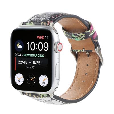 China New Pattern Fashionable Design Brand Leather Strap For Apple Watch New Smart Bands Replacement 42 44 38 40mm Watch Accessories for sale