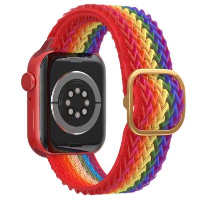 China With Matching New Design Girl Headband Adjustable Woven Nylon Band For Apple Watch 6 7 Nylon Sports Loop Strap 45mm 41mm Watch Accessories For Women Men for sale