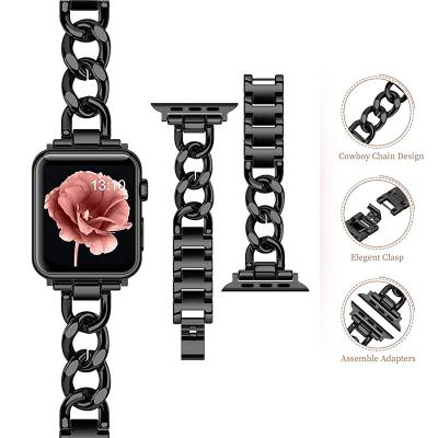 China Unique Suitable For Iwatch Metal Strap 2345 Single Row Denim Metal Strap New Metal Chain Steel Strap In 38/40/42/44mm for sale