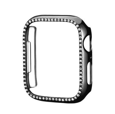 China 2021 Hot Sale Luxury Hard PC Watch Case Metal Zinc Zirconia Rhinestone Material Watch Case For Apple Watch 44 40 42 38 Mm Cover Device View For iWatch SE 6 for sale