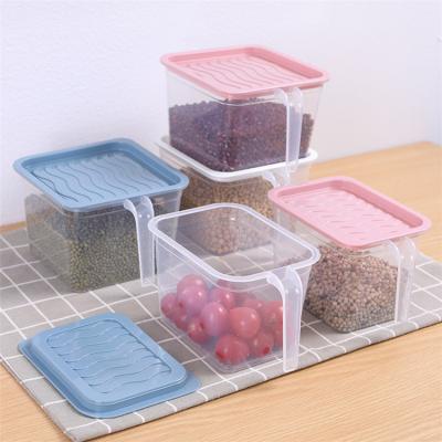 China Modern storage box with handle and plastic cover for food, fruit and vegetable storage box for sale