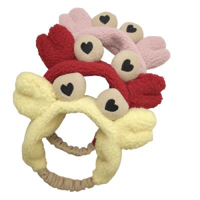 China Cozy Cute Crab with Big Eye Plush Headband, Elastic Head Band Wash Face Headband, Hair Band for Women Girls Hair Accessories for sale