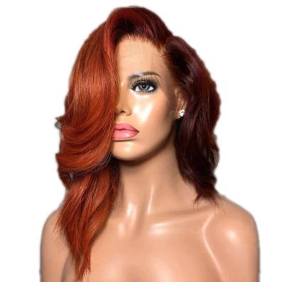 China Long Regular Curly Reddish Brown Handwoven Ladies Wig Natural Wave High Temperature Silk Chemical Fiber Daily Wig for sale