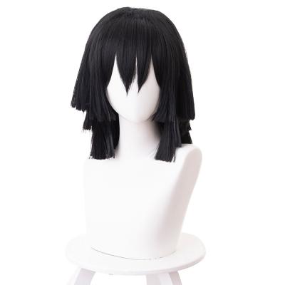 China Silky Straight Wave Black Layered Comic High Temperature COS Short Hair Anime Show Cosplay Hair Silk Wigs for sale