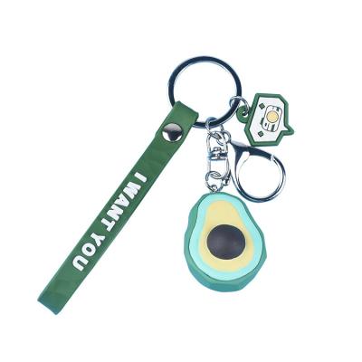 China Modern Avocado Car Key Chain Ins Wind Up Lovely Cut Fruit Couple Bag Key Pendant Chain Key Chain for sale