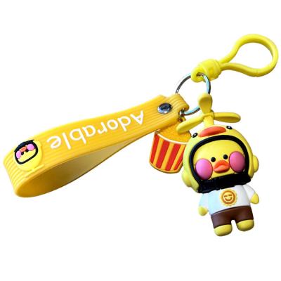 China Modern Net Red Duck Car Key Chain Creative Yellow Duck Bag Pendant Gift Key Chain for sale