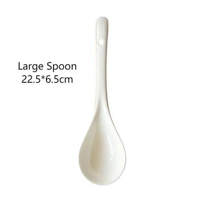 China Nordic Simple Wind White Pure Ceramic Spoon Viable And Gold Edge Soup Large for sale