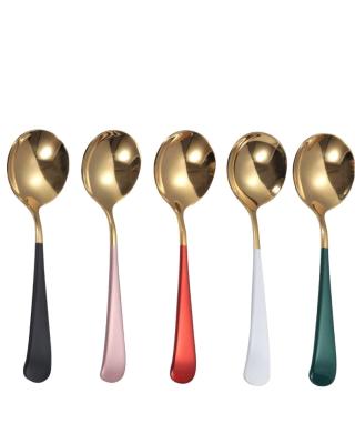 China Creative Insti Style Viable Color Stainless Steel Tableware Creative Spoon for sale