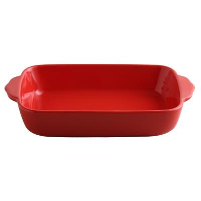 China Creative Binaural Baking Ceramic Flat Dish Stored Round Dish Pizza Dish Nordic Style Dish for sale