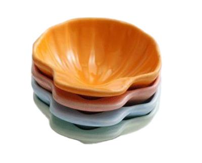 China Stored leaves, peach, shells, small fish in the form of glaze sauce dish sauce dish colorful mini taste dish for sale