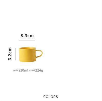 China Simple Viable Style Macaron Pure Color Glazed Ceramic Coffee Mug for sale