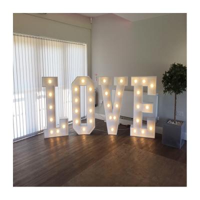 China Simple Best Selling 4ft Marquee Wedding Party Letters Lights Decoration Led Giant Love Light Marquee Wedding Sign Letter for sale