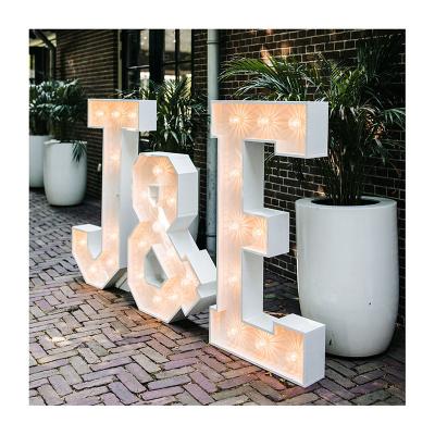 China Front Lit Metal Event Large led high quality simple led marquee neon light letter numbers for wedding decoration for sale