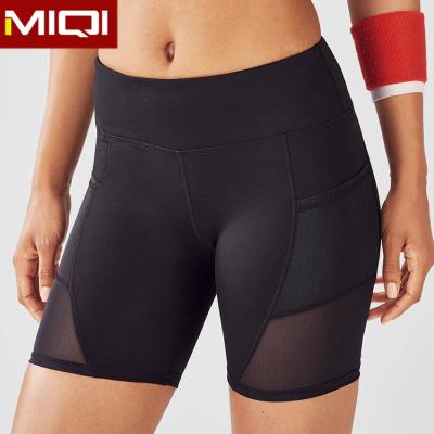 China Wholesale Breathable Women Fitness Shorts Sexy Side Pockets Active Gaiters Mesh Yoga Short for sale