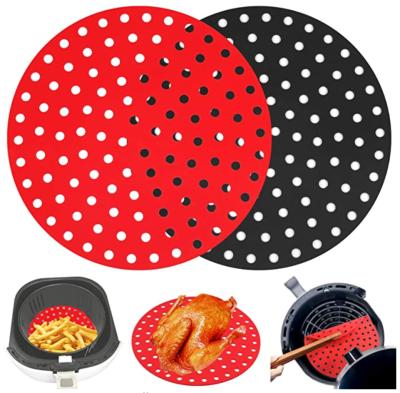 China Kitchen Cooking Tool Replacement Parchment Paper For Airfryer Air Fryer Silicone Non-Stick Basket 9 Inch Reusable Round Silicone Air Fryer Liner for sale