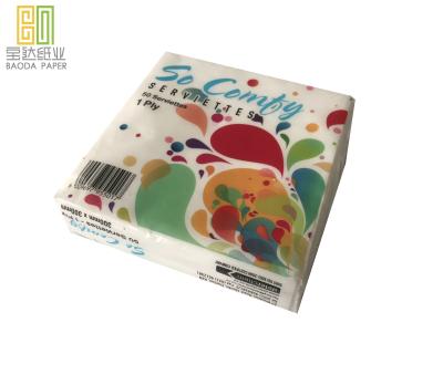 China 1 Ply Paper Napkins Lunch Dimension Printed Classic Sanitary Napkin With America Logo for sale