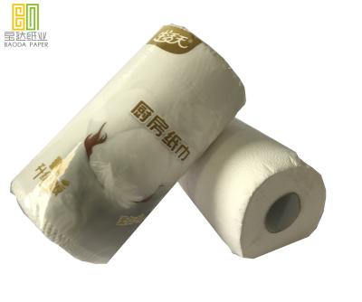 China Cheap Eco-friendly High Quality Kitchen Towels Embossing Kitchen Roll Oil Cleaning Tissue Paper Roll for sale