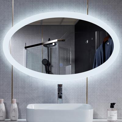 China Hotel Bathroom Mirror Light Touch Touch Screen Changing Bright Luxury Color Led Mirror Bathroom With Led Light for sale