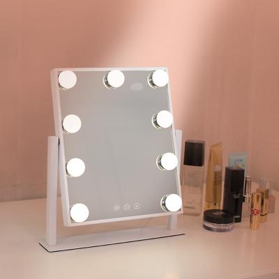 China Factory Lighted Direct 9 Bulbs Make Up Hollywood Led Lights Vanity Makeup Mirror for sale