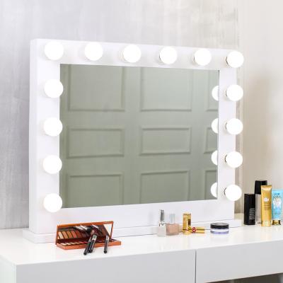 China Stars Hollywood Lighted Luxury Dressing Table Mirror With USB Port Mirror Furniture High Quality Frame Led Dressing Table Mirror for sale