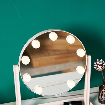 China Lighted Round Professional Multi Color LED Lamp Mirror Mirror With Led Lights Makeup Mirror Lights for sale