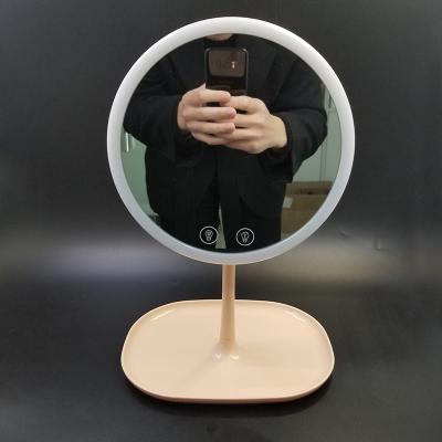 China Custom Desktop Mirror Touch Screen Magnifier Desk Free Led Vanity Lighted Cosmetic Mirror Led Makeup Mirror for sale