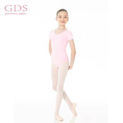 China Dancer Tights Ballet Short Sleeve Cotton Kids Pink Dancer Tights for sale