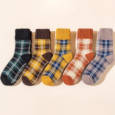 China Winter Antibacterial Warm Thick Comfortable Wool Fluffy Hot Sale Woman Socks Tree Fancy Fashionable Pattern Christmas Women Warm Woolen Socks for sale