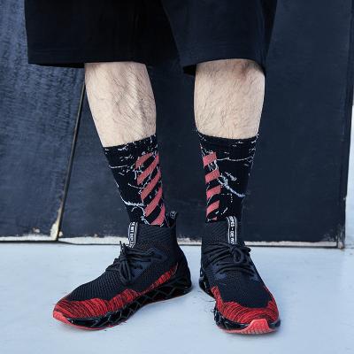 China OEM Breathable Crew Design Harajuku Cotton Pattern Fashion Logo Custom Street Boots Men's Sport Hip Hop Tube Cotton Socks for sale