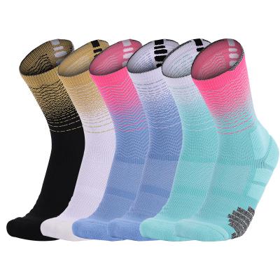 China Amazon Breathable Basketball Men Embroidered Logo Custom Men's Basketball Socks Sports Sock Gym Elite Sports Compression Socks for sale